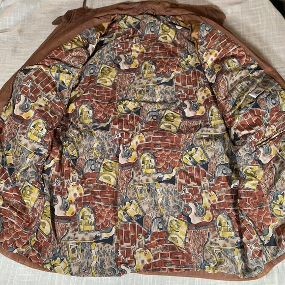 New Fast Leather Mid Length Light Brown Jacket Unisex Vintage 42 Plz See Pics - Picture 8 of 12